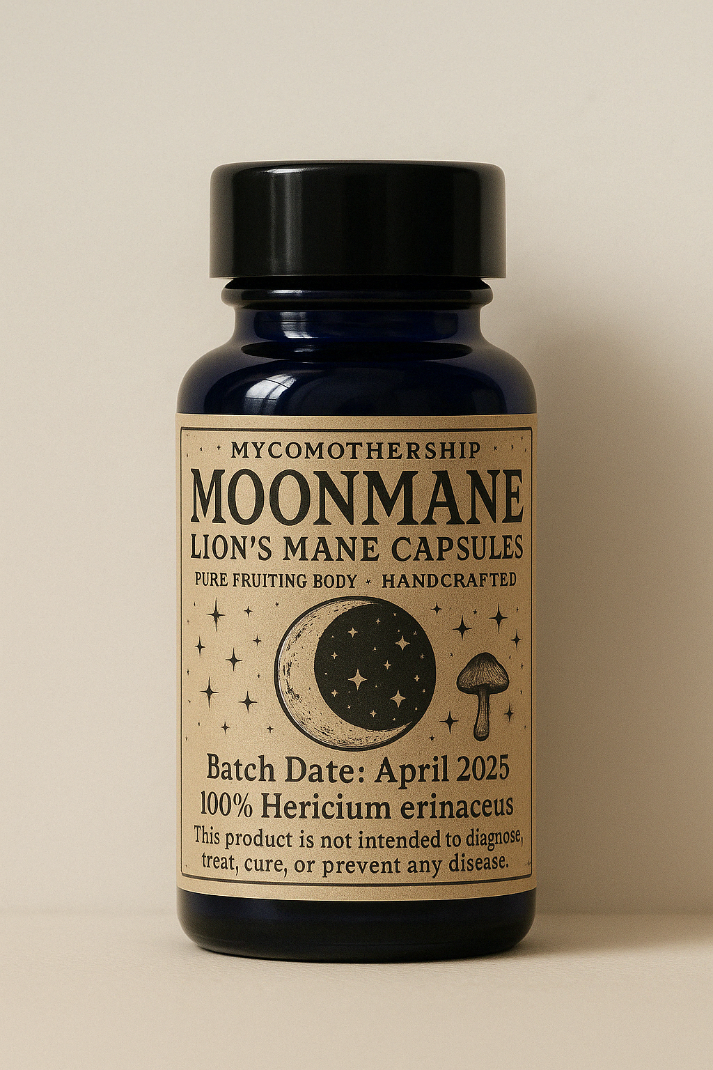 Moonmane – Lion’s Mane Mushroom Capsules (30ct) Small Batch | Fruiting Body Only