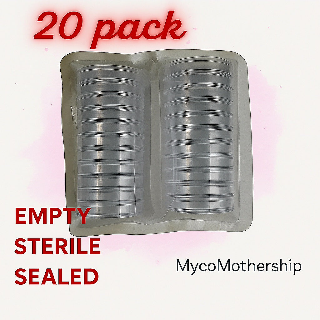 20-Pack Sterile 60mm Plastic Petri Dishes with Lids – Clear Plates for Lab Use & Science Projects