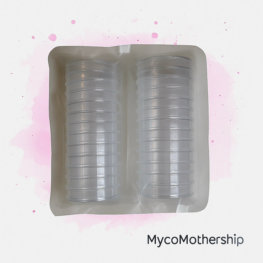 20-Pack Sterile 60mm Plastic Petri Dishes with Lids – Clear Plates for Lab Use & Science Projects